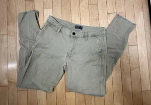 Abercrombie & Fitch Khaki Green Denim Jeans Chino's Size 25 thumbnail 2