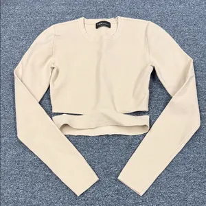 Babaton TEN Stretchy Long Sleeve Crop Top SMALL thumbnail 1
