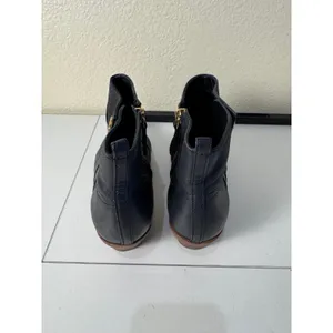 Tory Burch Leather Ankle Booties Women Size 8 Black Block Heel‎ Minimalist Chic thumbnail 2