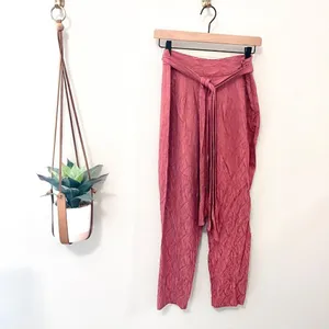 Anthropologie Ett:twa Aubade Tie Waist Pink Floral Crop Pants Size 4 thumbnail 2