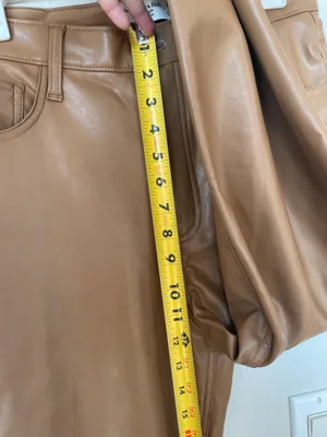 Abercrombie & Fitch Vegan Leather 90's High Rise Curve Love Pants Women's Sz thumbnail 5