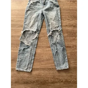 And Now This Distressed Mom Straight Leg Jeans Womens 24 Light Acid Wash Ripped thumbnail 3