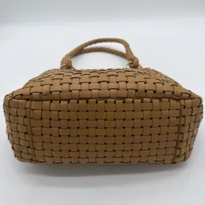 Nine West Vegan Leather Tan Basket Weave Vacation Casual Shoulder Bag thumbnail 3