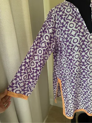 Roberta Roller Rabbit Purple Print Cotton Tunic Dress Cover Up Size Small thumbnail 5