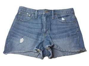 J. Crew Mid-rise Cuffed Medium Wash Denim Jean Shorts Size 31 Womens Zipper fly thumbnail 1