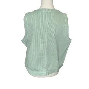 Free Assembly Button front sleeveless stripe top thumbnail 7