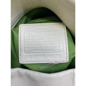 Coach Large White Leather Hobo Bag thumbnail 7