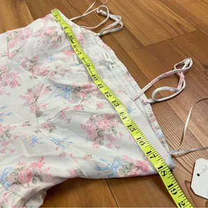 Altar'd State Floral Corset Milkmaid Mini Dress Lined White Pink Blue XL NWT thumbnail 2