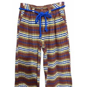Free People Preppy Plaid Pull On Trousers Pants Flannel Brown/Blue‎ Size Medium thumbnail 3