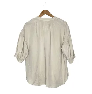 Zara Linen Blend Balloon Sleeve Top thumbnail 9