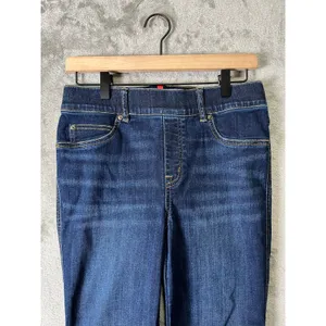 Spanx Jeans Womens Large Blue High Rise Flared Tummy Shaping Pull On Stretch Med thumbnail 3