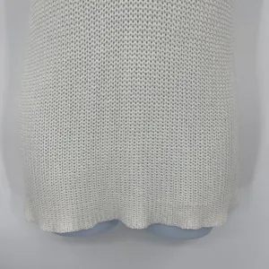 Newbury Kustom Open Knit Sleeveless Sweater Sz M Coastal Boho Summer Deep V thumbnail 5