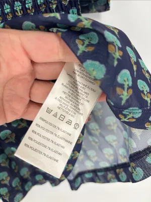 Maeve blue small smocked sheer top thumbnail 4