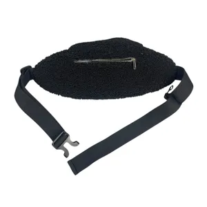GAP Women's Black Faux Sherpa Fur Fanny Pack Adjustable Sling Borg Bum Belt Bag thumbnail 6