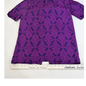 Banana Republic Purple Damask Silk Blend Sheath Dress Short‎ Puff Sleeve Size 4 thumbnail 12