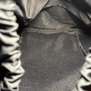Lululemon Black Drawstring Backpack Gym Sack Lightweight Nylon Bag with Zip Pock thumbnail 4