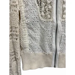 Free People‎ Sun Storm Bomber Jacket Ivory Women's Size Small thumbnail 7