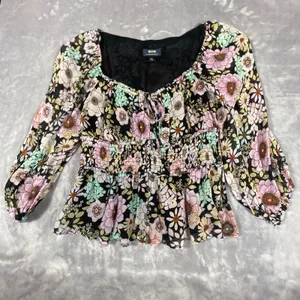 Anthropologie Maeve Small Top Blouse Flounced Multi 70's Peasant‎ Prairie Boho thumbnail 3