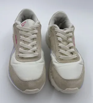 Reebok Classic Nylon Women's Sneaker Running Shoe Athletic Cream & Purple thumbnail 1