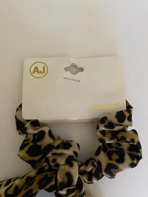 AJ Collection Hair Scrunchy Leopard print Brown thumbnail 3