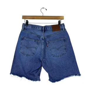 Levi's 501 '90s Medium Wash Denim Cut Off Jean Shorts Retro Distressed Size 25 thumbnail 3