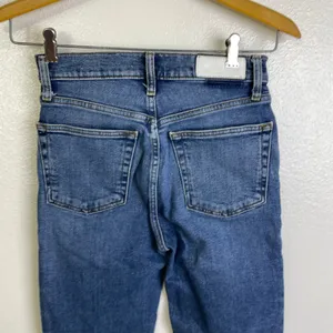 Re/Done 90s High Rise Extra Crop Jeans Womens 25 Blue Denim Button Undone Hem thumbnail 7