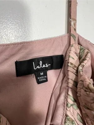 Lulus Cascading Crush Pink Floral Print Tiered Bustier Midi Dress size M thumbnail 8