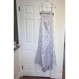 Masquerade Vintage Y2K Lace Up Back Purple Metallic Formal Wedding Prom Mermaid Dress 13/14 thumbnail 2