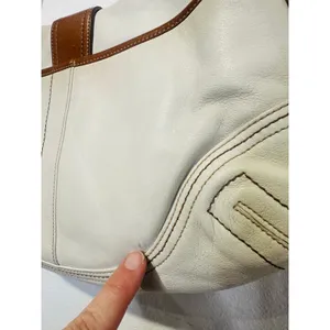 COACH White Brown Saddle SoHo Leather Hobo Leather Handbag F10192 thumbnail 9