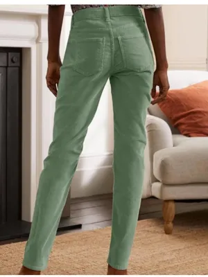 Boden Green Girlfriend Denim Corduroy Mid rise pants size 6 regular thumbnail 2