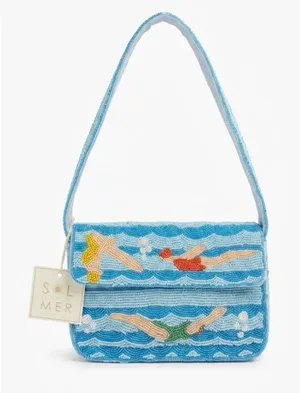 SOL AND MER Beaded Retro Swimmer Baguette Shoulder Bag NEW thumbnail 1