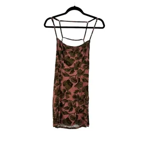 Free People‎ Bring It Back Printed Cut-Out Bodycon Dress Mauve Pink Size XS thumbnail 3