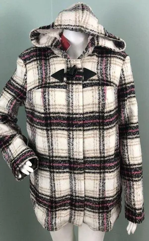 NWT Women's Thakoon for DesigNation Kohl's Plaid Hooded Flannel Coat Sz Medium thumbnail 3