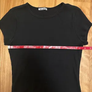 Reformation Black Cropped Ribbed Baby Tee Sz S thumbnail 6