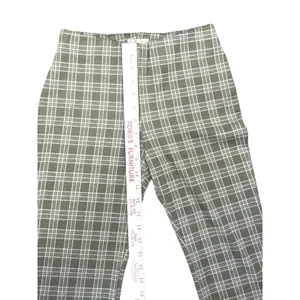 Altar'd State Green White Plaid Cropped Flare Pants Small Retro Boho thumbnail 5