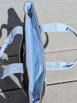 NWT GAP Brown Canvas Mini Tote | Gap Zipper Top Mini Canvas Tote thumbnail 8