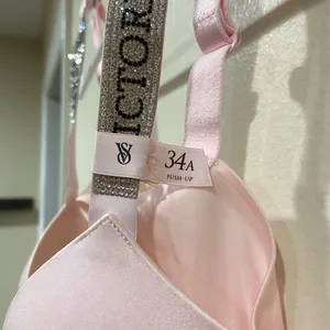 NEW Victoria's Secret Push Up Add 2 Cups 34A Light Pink Bra with Logo Straps thumbnail 6
