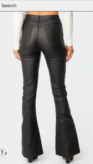 Edikted Faux Black Leather Pants thumbnail 5