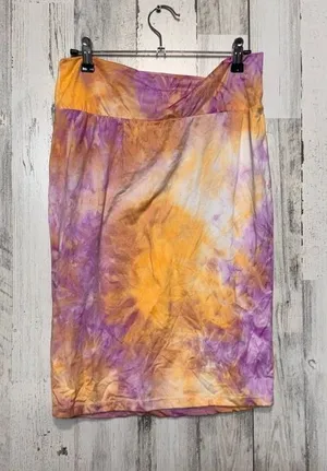 Rainbow Sandals Tie Dye Pencil Skirt Women’s Large Purple Orange Stretch Bodycon Skirt M thumbnail 1