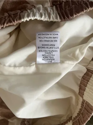 Brown White Check Print Linen Blend Shorts Small Cottagecore Picnic Western thumbnail 6