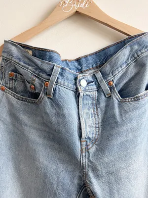 Levi's Premium 501 Taper Distressed Jeans Light Wash W28 L28 straight leg thumbnail 4