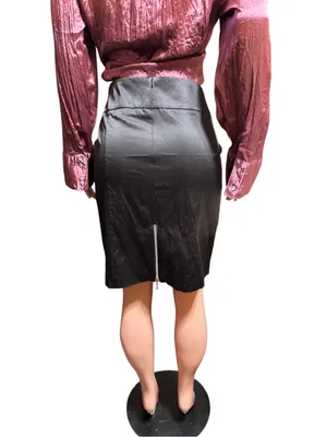 Be yourself High-waisted black pencil satin skirt size 10 thumbnail 7