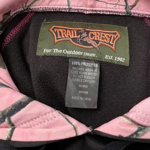 Trail Crest Sweatshirt Size Medium Hooded Pink Camouflage Fleece Lined Thermal thumbnail 7