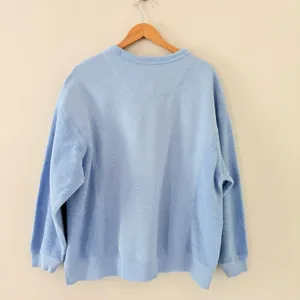 Aerie Sweatshirt Crewneck Medium Blue Fleece Knit Texture Oversized Cozy thumbnail 3