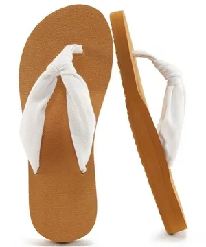 BRAND NEW ~ White Cloth Comfort Beach Summer Flip Flop Thong Sandals ~ 8 thumbnail 1