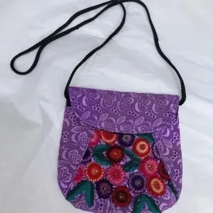 Purple and Black Floral embroidered small crossbody‎ purse​​ thumbnail 1