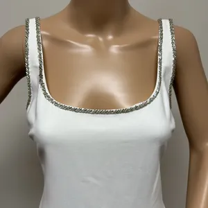 New Likely White Dressy MIDI Dress Lined with beaded trim size 10 thumbnail 2