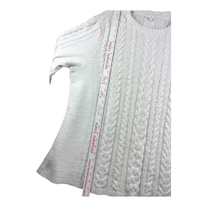 J. Jill Womens XL Ivory Cable Knit Chenille Fishermans Pullover Sweater Timeless thumbnail 6