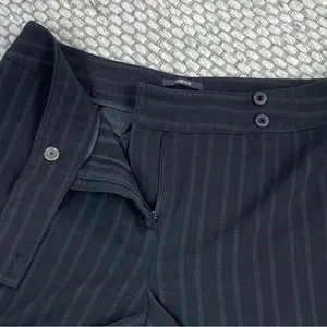 Style & Co Petite Striped Flat Front Straight Leg Trouser Pants Black‎ 10P thumbnail 5