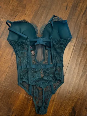 Victoria's Secret Very Sexy. Bombshell Add 2 Cups Lace Body Dark Green Small thumbnail 5